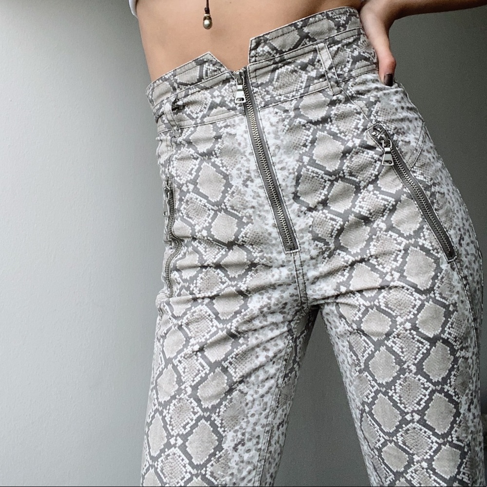 Snake print high waisted pants